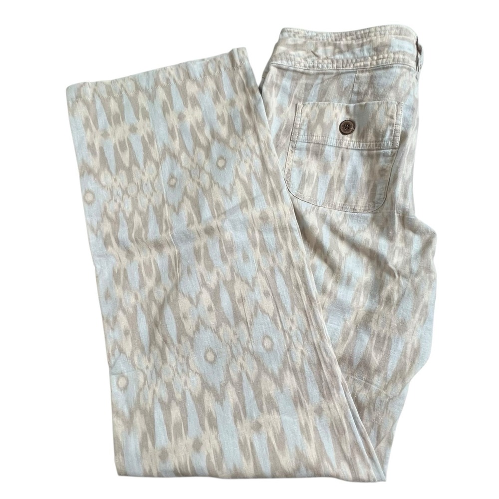 Patagonia Womens 8 Ikat Island‎ Hemp Blend Pants Drawstring Relaxed Wide Leg